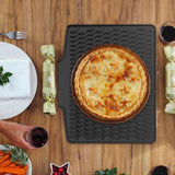 Maxbell Silicone Dish Drying Mat Easy Clean Refrigerator Under Sink Sturdy Drain Pad Black
