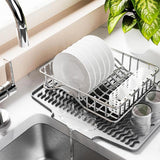 Maxbell Silicone Dish Drying Mat Easy Clean Refrigerator Under Sink Sturdy Drain Pad Gray