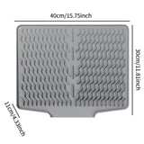 Maxbell Silicone Dish Drying Mat Easy Clean Refrigerator Under Sink Sturdy Drain Pad Gray