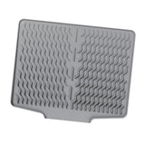 Maxbell Silicone Dish Drying Mat Easy Clean Refrigerator Under Sink Sturdy Drain Pad Gray