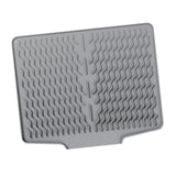 Maxbell Silicone Dish Drying Mat Easy Clean Refrigerator Under Sink Sturdy Drain Pad Gray
