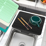 Maxbell Silicone Dish Drying Mat Easy Clean Refrigerator Under Sink Sturdy Drain Pad Gray