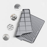 Maxbell Silicone Dish Drying Mat Easy Clean Refrigerator Under Sink Sturdy Drain Pad Gray