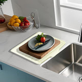Maxbell Silicone Dish Drying Mat Easy Clean Refrigerator Under Sink Sturdy Drain Pad White