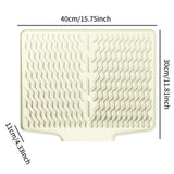 Maxbell Silicone Dish Drying Mat Easy Clean Refrigerator Under Sink Sturdy Drain Pad White