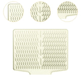 Maxbell Silicone Dish Drying Mat Easy Clean Refrigerator Under Sink Sturdy Drain Pad White