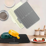 Maxbell Silicone Dish Drying Mat Easy Clean Refrigerator Under Sink Sturdy Drain Pad White