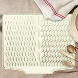 Maxbell Silicone Dish Drying Mat Easy Clean Refrigerator Under Sink Sturdy Drain Pad White