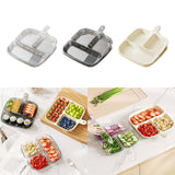 Maxbell 2x Divided Plates Party Supplies Side Dish Trays for Kitchen Fruit Vegetable Clear