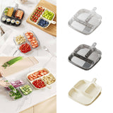 Maxbell 2x Divided Plates Party Supplies Side Dish Trays for Kitchen Fruit Vegetable Clear