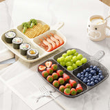 Maxbell 2x Divided Plates Party Supplies Side Dish Trays for Kitchen Fruit Vegetable Clear