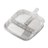 Maxbell 2x Divided Plates Party Supplies Side Dish Trays for Kitchen Fruit Vegetable Clear