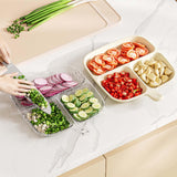 Maxbell 2x Divided Plates Party Supplies Side Dish Trays for Kitchen Fruit Vegetable Clear