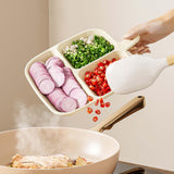 Maxbell 2x Divided Plates Party Supplies Side Dish Trays for Kitchen Fruit Vegetable Clear