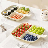 Maxbell 2x Divided Plates Party Supplies Side Dish Trays for Kitchen Fruit Vegetable Clear