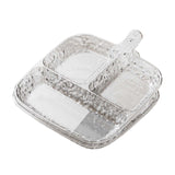 Maxbell 2x Divided Plates Party Supplies Side Dish Trays for Kitchen Fruit Vegetable Clear