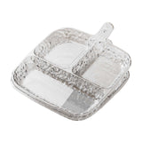 Maxbell 2x Divided Plates Party Supplies Side Dish Trays for Kitchen Fruit Vegetable Clear