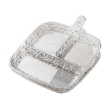 Maxbell 2x Divided Plates Party Supplies Side Dish Trays for Kitchen Fruit Vegetable Clear