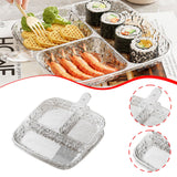 Maxbell 2x Divided Plates Party Supplies Side Dish Trays for Kitchen Fruit Vegetable Clear
