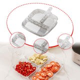 Maxbell 2x Divided Plates Party Supplies Side Dish Trays for Kitchen Fruit Vegetable Clear