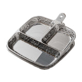 Maxbell 2x Divided Plates Party Supplies Side Dish Trays for Kitchen Fruit Vegetable Gray