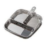 Maxbell 2x Divided Plates Party Supplies Side Dish Trays for Kitchen Fruit Vegetable Gray