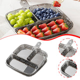 Maxbell 2x Divided Plates Party Supplies Side Dish Trays for Kitchen Fruit Vegetable Gray