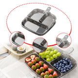 Maxbell 2x Divided Plates Party Supplies Side Dish Trays for Kitchen Fruit Vegetable Gray