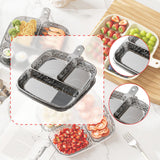 Maxbell 2x Divided Plates Party Supplies Side Dish Trays for Kitchen Fruit Vegetable Gray