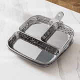 Maxbell 2x Divided Plates Party Supplies Side Dish Trays for Kitchen Fruit Vegetable Gray