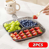 Maxbell 2x Divided Plates Party Supplies Side Dish Trays for Kitchen Fruit Vegetable Gray