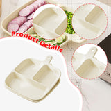 Maxbell 2x Divided Plates Party Supplies Side Dish Trays for Kitchen Fruit Vegetable White