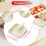 Maxbell 2x Divided Plates Party Supplies Side Dish Trays for Kitchen Fruit Vegetable White