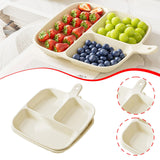 Maxbell 2x Divided Plates Party Supplies Side Dish Trays for Kitchen Fruit Vegetable White