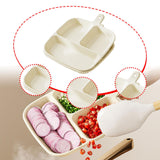 Maxbell 2x Divided Plates Party Supplies Side Dish Trays for Kitchen Fruit Vegetable White