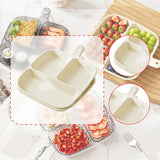 Maxbell 2x Divided Plates Party Supplies Side Dish Trays for Kitchen Fruit Vegetable White