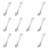 Maxbell 10 Pieces Multifunctional Camping Spork Fork Knife for Picnic Outdoor Hiking Silver