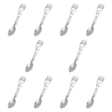 Maxbell 10 Pieces Multifunctional Camping Spork Fork Knife for Picnic Outdoor Hiking Silver