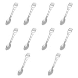 Maxbell 10 Pieces Multifunctional Camping Spork Fork Knife for Picnic Outdoor Hiking Silver