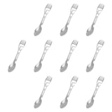 Maxbell 10 Pieces Multifunctional Camping Spork Fork Knife for Picnic Outdoor Hiking Silver