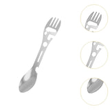 Maxbell 10 Pieces Multifunctional Camping Spork Fork Knife for Picnic Outdoor Hiking Silver