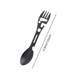 Maxbell 10 Pieces Multifunctional Camping Spork Fork Knife for Picnic Outdoor Hiking Black