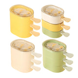 Maxbell 3Pcs Ice Lolly Stick Moulds Stackable Ice Pop Moulds for Home Dessert Family White