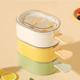 Maxbell 3Pcs Ice Lolly Stick Moulds Stackable Ice Pop Moulds for Home Dessert Family White