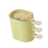 Maxbell 3Pcs Ice Lolly Stick Moulds Stackable Ice Pop Moulds for Home Dessert Family Green
