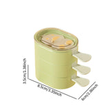 Maxbell 3Pcs Ice Lolly Stick Moulds Stackable Ice Pop Moulds for Home Dessert Family Green