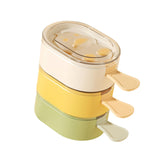 Maxbell 3Pcs Ice Lolly Stick Moulds Stackable Ice Pop Moulds for Home Dessert Family Mixed Colors