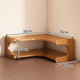 Maxbell Desktop Corner Organizer Shelf Wood Shelf for Apartment Hotel Dressing Table 35x35x13cm