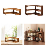 Maxbell Desktop Corner Organizer Shelf Wood Shelf for Apartment Hotel Dressing Table 35x35x13cm