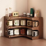 Maxbell Desktop Corner Organizer Shelf Wood Shelf for Apartment Hotel Dressing Table 35x35x31cm